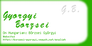 gyorgyi borzsei business card