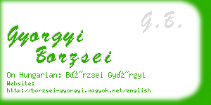 gyorgyi borzsei business card